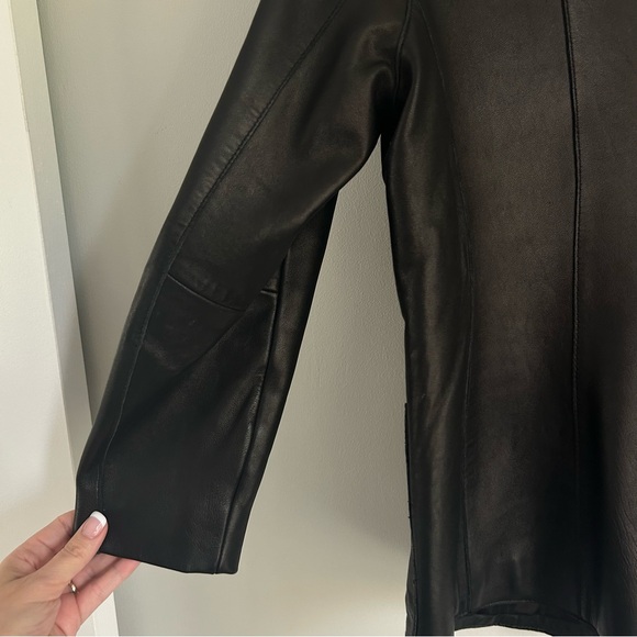 Buttery Soft 100% Leather One Button Single Breasted Blazer Jacket Size Large - Picture 10 of 15